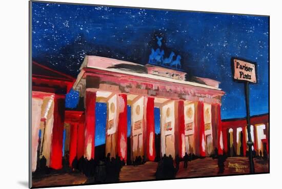 Berlin Brandenburg Gate with Paris Place-Martina Bleichner-Mounted Art Print