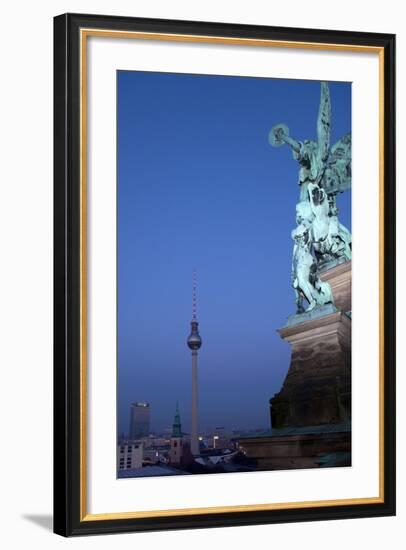 Berlin, Cathedral, Distant View, Television Tower, Evening-Catharina Lux-Framed Photographic Print