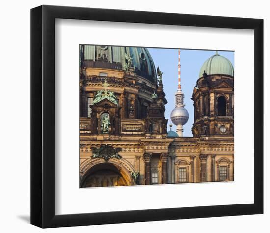 Berlin Cathedral with Television Tower, Berlin, Germany-null-Framed Art Print