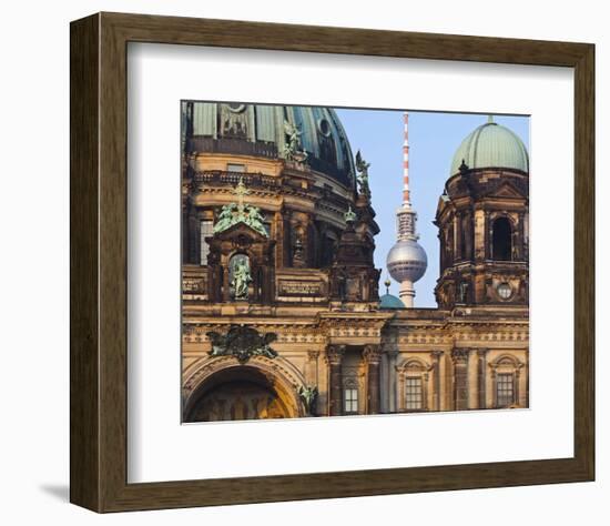 Berlin Cathedral with Television Tower, Berlin, Germany-null-Framed Art Print
