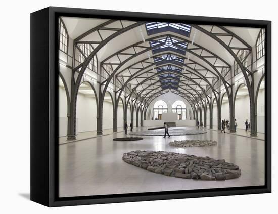 Berlin Circle by Richard Long with Ellipse of Stones, Hamburger Bahnhof Museum, Berlin, Germany-Michele Molinari-Framed Premier Image Canvas