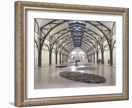 Berlin Circle by Richard Long with Ellipse of Stones, Hamburger Bahnhof Museum, Berlin, Germany-Michele Molinari-Framed Photographic Print