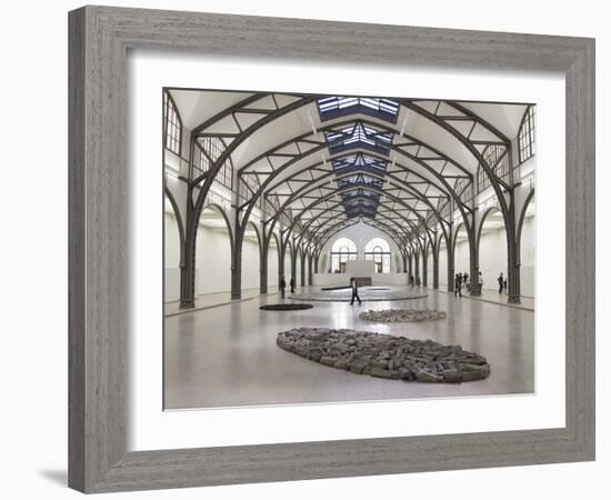 Berlin Circle by Richard Long with Ellipse of Stones, Hamburger Bahnhof Museum, Berlin, Germany-Michele Molinari-Framed Photographic Print