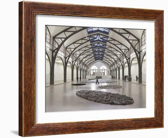 Berlin Circle by Richard Long with Ellipse of Stones, Hamburger Bahnhof Museum, Berlin, Germany-Michele Molinari-Framed Photographic Print