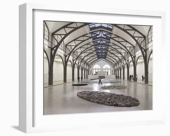 Berlin Circle by Richard Long with Ellipse of Stones, Hamburger Bahnhof Museum, Berlin, Germany-Michele Molinari-Framed Photographic Print