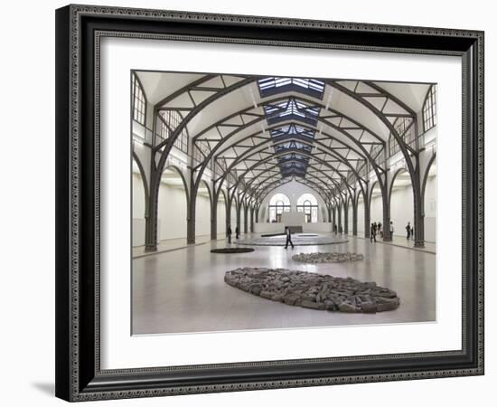 Berlin Circle by Richard Long with Ellipse of Stones, Hamburger Bahnhof Museum, Berlin, Germany-Michele Molinari-Framed Photographic Print