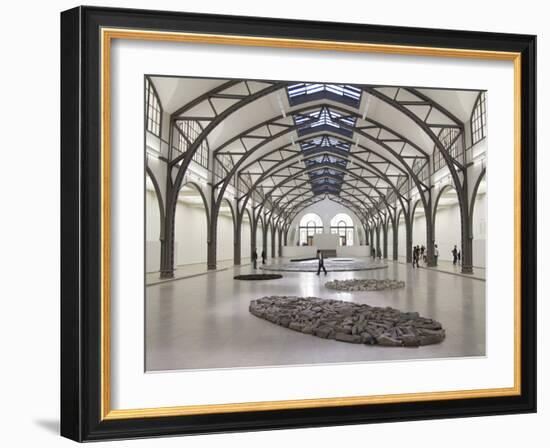 Berlin Circle by Richard Long with Ellipse of Stones, Hamburger Bahnhof Museum, Berlin, Germany-Michele Molinari-Framed Photographic Print