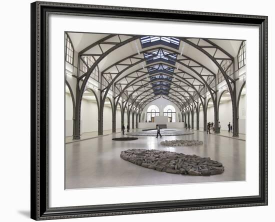 Berlin Circle by Richard Long with Ellipse of Stones, Hamburger Bahnhof Museum, Berlin, Germany-Michele Molinari-Framed Photographic Print