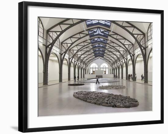 Berlin Circle by Richard Long with Ellipse of Stones, Hamburger Bahnhof Museum, Berlin, Germany-Michele Molinari-Framed Photographic Print