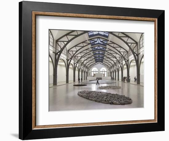 Berlin Circle by Richard Long with Ellipse of Stones, Hamburger Bahnhof Museum, Berlin, Germany-Michele Molinari-Framed Photographic Print