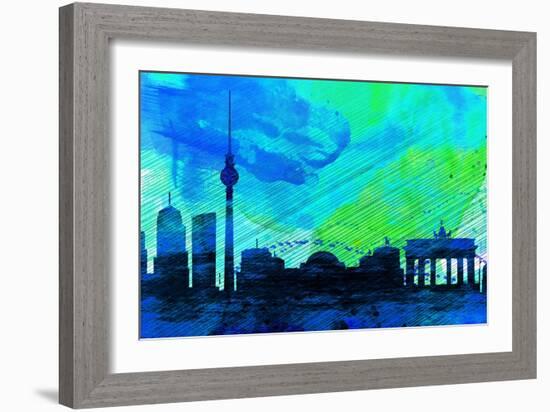 Berlin City Skyline-NaxArt-Framed Art Print