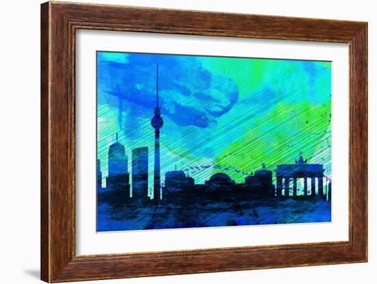 Berlin City Skyline-NaxArt-Framed Art Print