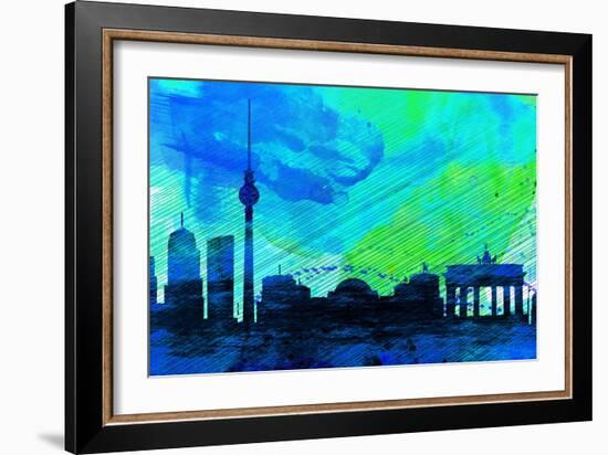 Berlin City Skyline-NaxArt-Framed Art Print