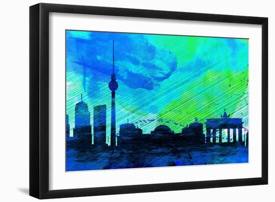 Berlin City Skyline-NaxArt-Framed Art Print