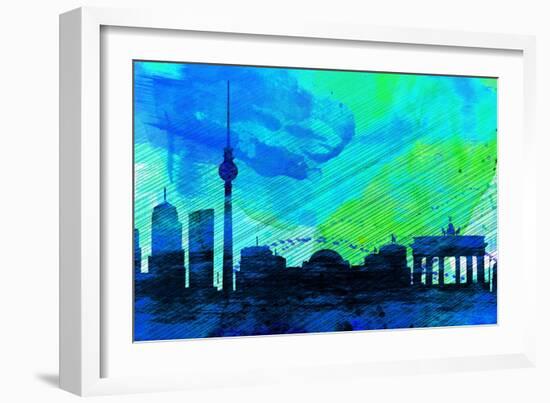 Berlin City Skyline-NaxArt-Framed Art Print