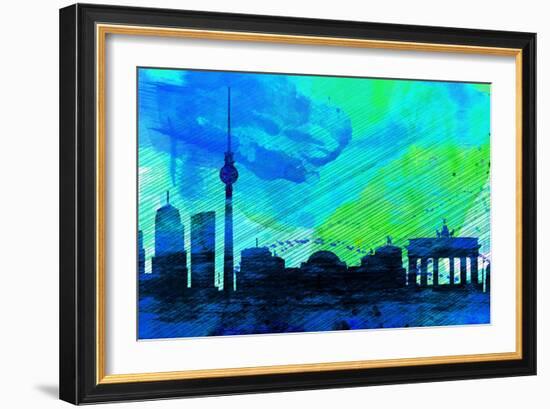 Berlin City Skyline-NaxArt-Framed Art Print