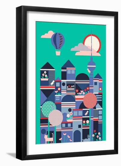 Berlin Cityscape-null-Framed Giclee Print