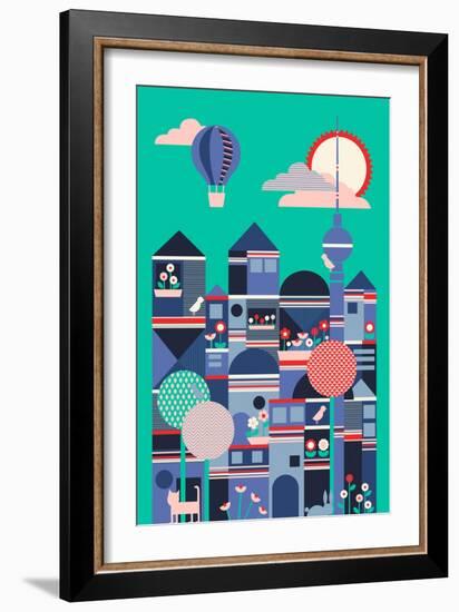 Berlin Cityscape-null-Framed Giclee Print