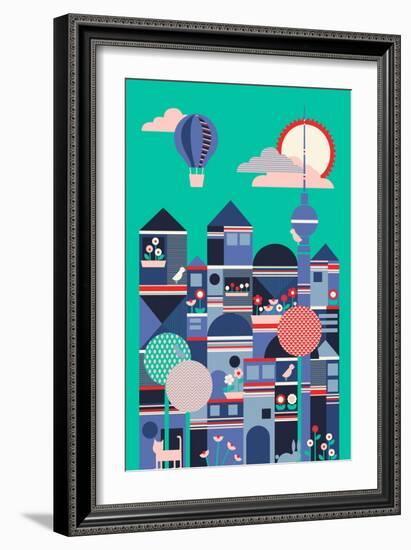 Berlin Cityscape-null-Framed Giclee Print