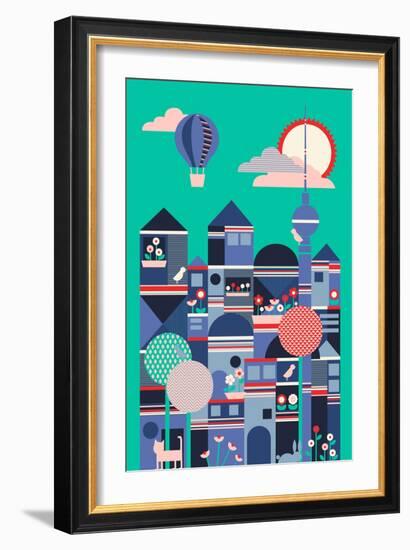 Berlin Cityscape-null-Framed Giclee Print