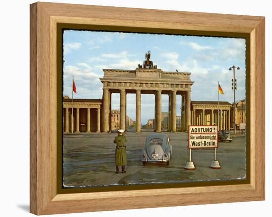 Berlin Divided: The Brandenburg Gate Stands Isolated Between East and West Berlin-null-Framed Premier Image Canvas