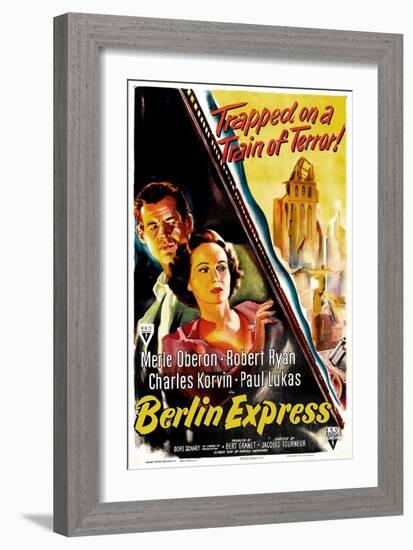 Berlin Express, Robert Ryan, Merle Oberon, 1948-null-Framed Art Print