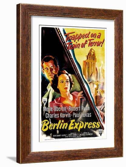 Berlin Express, Robert Ryan, Merle Oberon, 1948-null-Framed Art Print