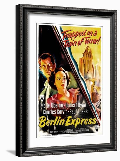 Berlin Express, Robert Ryan, Merle Oberon, 1948-null-Framed Art Print