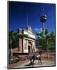 Berlin Gate and TV Tower in Wesel, Niederrhein, North Rhine-Westphalia, Germany-null-Mounted Art Print