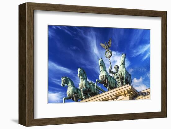 Berlin, Germany. Close-up of the Quadriga atop the Brandenburg Gate-Miva Stock-Framed Photographic Print