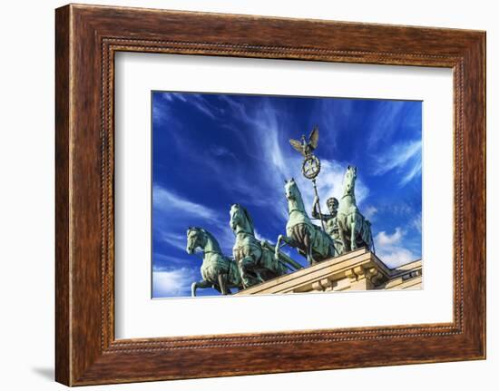 Berlin, Germany. Close-up of the Quadriga atop the Brandenburg Gate-Miva Stock-Framed Photographic Print