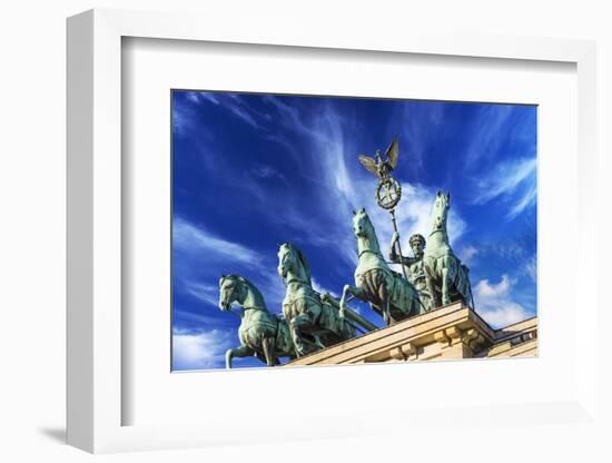 Berlin, Germany. Close-up of the Quadriga atop the Brandenburg Gate-Miva Stock-Framed Photographic Print