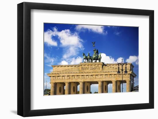 Berlin, Germany. Close-up of the Quadriga atop the Brandenburg Gate-Miva Stock-Framed Photographic Print