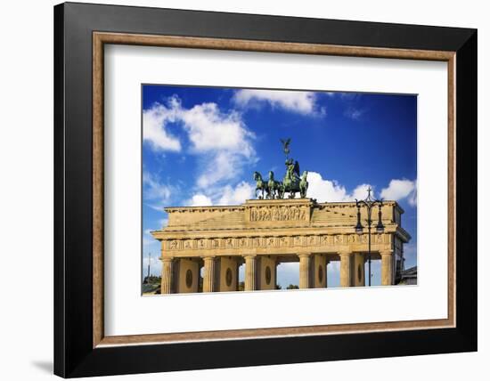 Berlin, Germany. Close-up of the Quadriga atop the Brandenburg Gate-Miva Stock-Framed Photographic Print