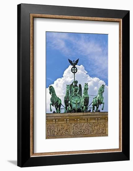 Berlin, Germany. Close-up of the Quadriga atop the Brandenburg gate-Miva Stock-Framed Photographic Print