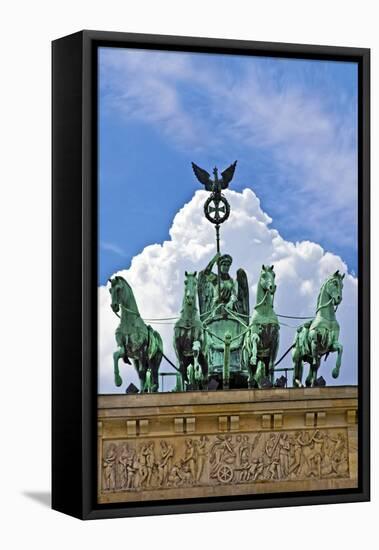 Berlin, Germany. Close-up of the Quadriga atop the Brandenburg gate-Miva Stock-Framed Premier Image Canvas