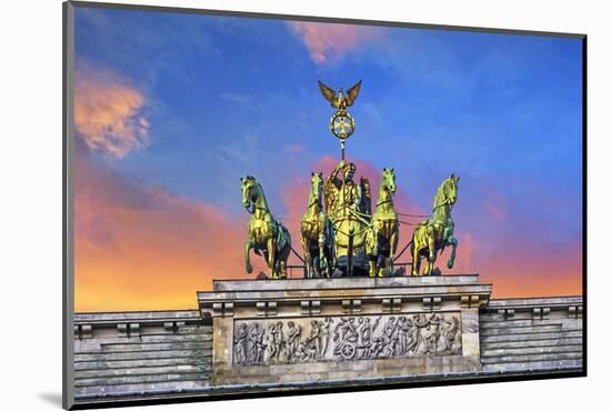 Berlin, Germany. Close-up of the Quadriga atop the Brandenburg gate.-Miva Stock-Mounted Photographic Print