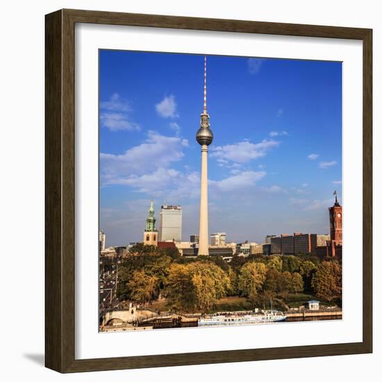 Berlin, Germany. Fernsehturm TV Tower at Alexanderplatz-Miva Stock-Framed Photographic Print