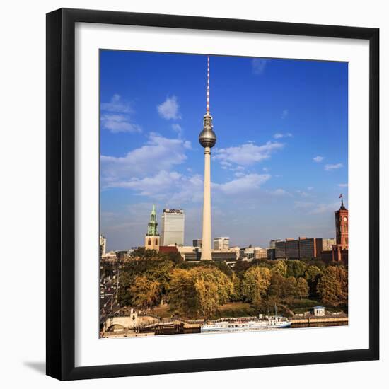 Berlin, Germany. Fernsehturm TV Tower at Alexanderplatz-Miva Stock-Framed Photographic Print