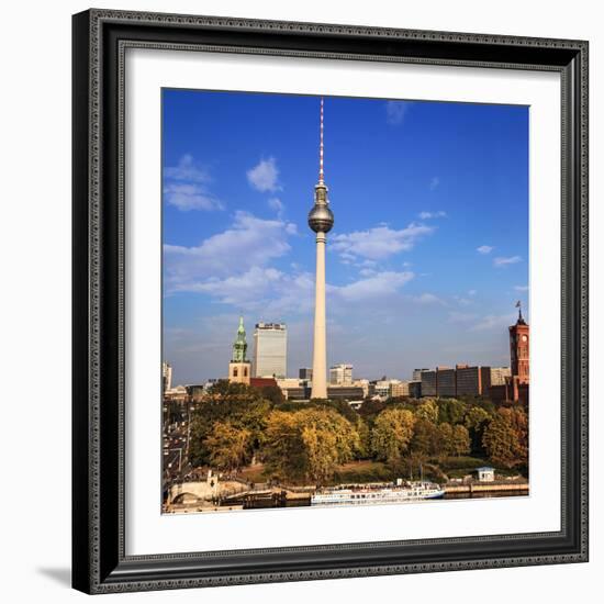 Berlin, Germany. Fernsehturm TV Tower at Alexanderplatz-Miva Stock-Framed Photographic Print