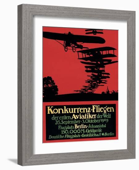 Berlin, Germany - Konkurrenz-Fliegen Airfield Promotional Poster-Lantern Press-Framed Art Print