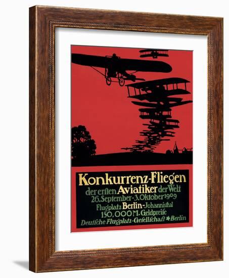 Berlin, Germany - Konkurrenz-Fliegen Airfield Promotional Poster-Lantern Press-Framed Art Print