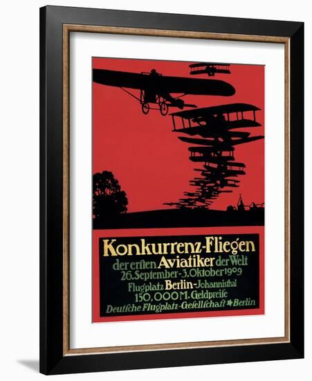 Berlin, Germany - Konkurrenz-Fliegen Airfield Promotional Poster-Lantern Press-Framed Art Print