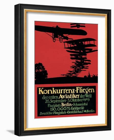 Berlin, Germany - Konkurrenz-Fliegen Airfield Promotional Poster-Lantern Press-Framed Art Print