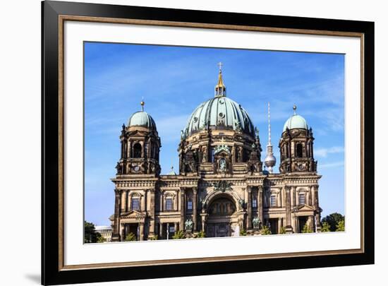 Berlin, Germany. Museum Island, Berlin Cathedral with the Berlin-Miva Stock-Framed Photographic Print