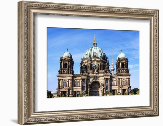 Berlin, Germany. Museum Island, Berlin Cathedral with the Berlin-Miva Stock-Framed Photographic Print