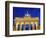 Berlin, Germany. Quadriga atop the Brandenburg gate in the evening-Miva Stock-Framed Photographic Print