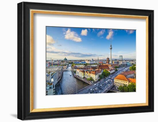 Berlin, Germany Skyline over the Spree River.-SeanPavonePhoto-Framed Photographic Print