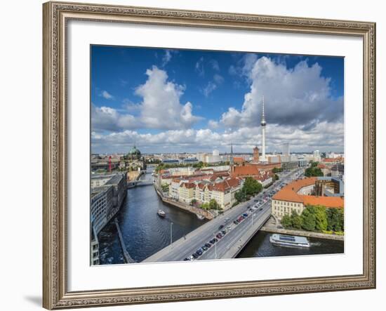 Berlin, Germany Viewed from above the Spree River.-SeanPavonePhoto-Framed Photographic Print