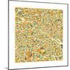 Berlin Map-Jazzberry Blue-Mounted Print